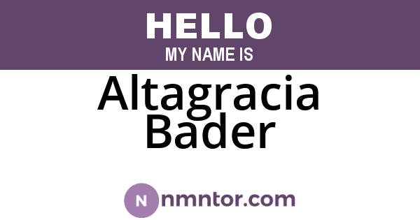 Altagracia Bader