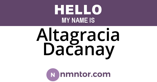 Altagracia Dacanay
