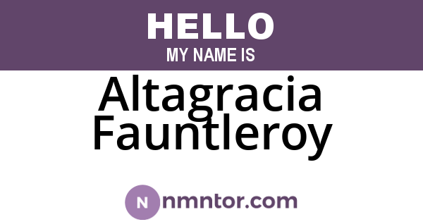 Altagracia Fauntleroy