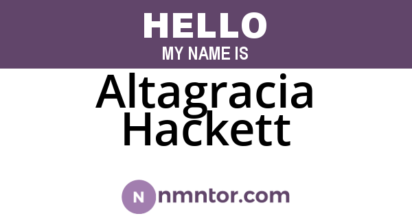 Altagracia Hackett