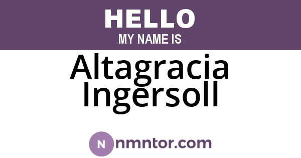 Altagracia Ingersoll