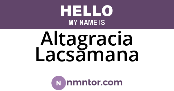 Altagracia Lacsamana