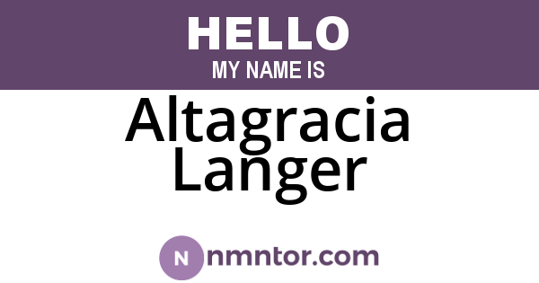 Altagracia Langer