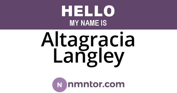 Altagracia Langley