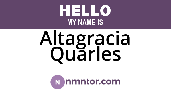 Altagracia Quarles