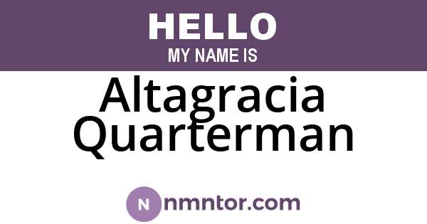 Altagracia Quarterman