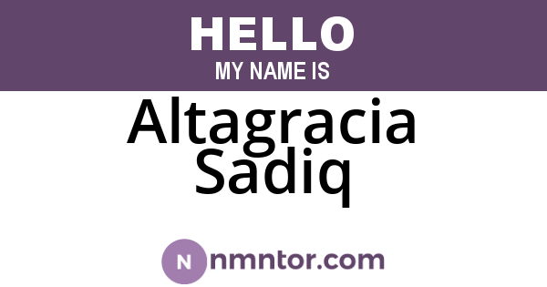 Altagracia Sadiq