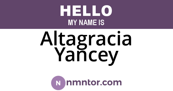 Altagracia Yancey