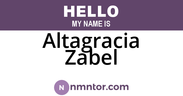 Altagracia Zabel