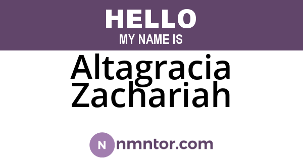 Altagracia Zachariah