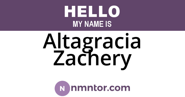 Altagracia Zachery