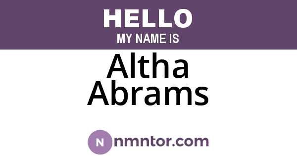 Altha Abrams