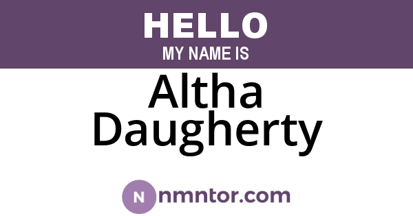 Altha Daugherty