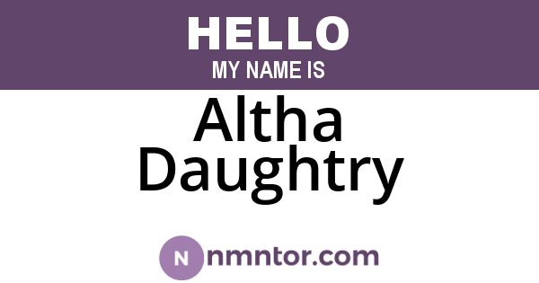 Altha Daughtry