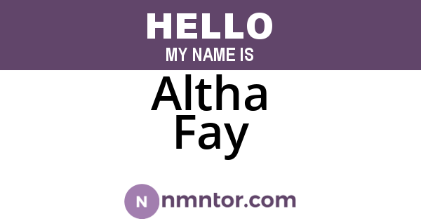 Altha Fay