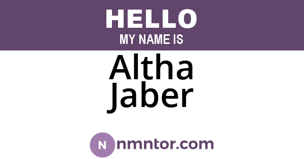 Altha Jaber