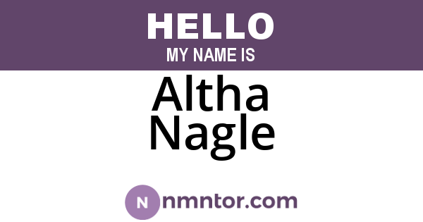 Altha Nagle