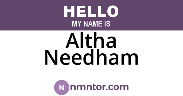Altha Needham