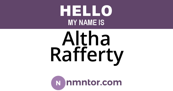 Altha Rafferty