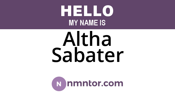 Altha Sabater