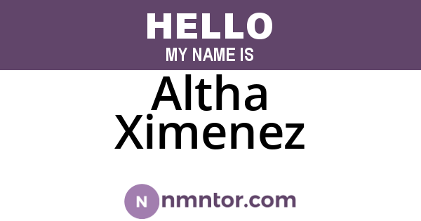 Altha Ximenez