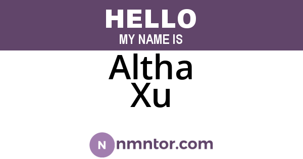 Altha Xu