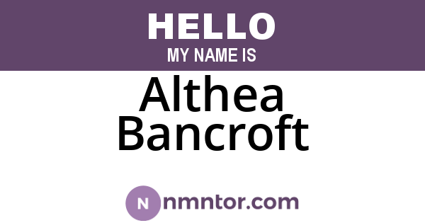 Althea Bancroft