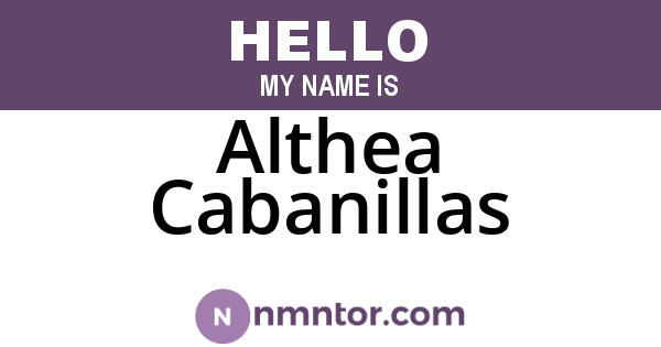 Althea Cabanillas