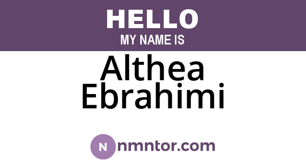 Althea Ebrahimi