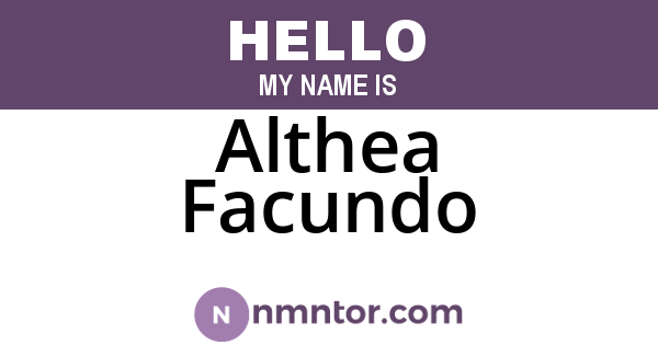 Althea Facundo