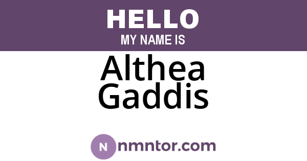 Althea Gaddis