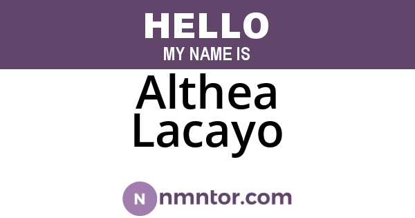 Althea Lacayo