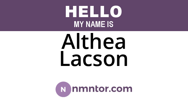 Althea Lacson