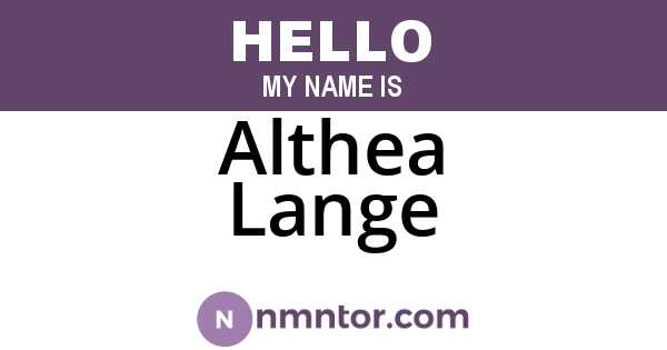 Althea Lange