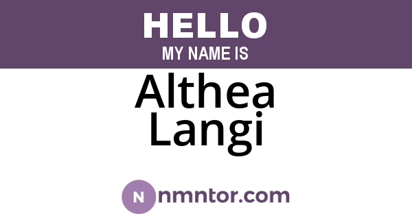 Althea Langi