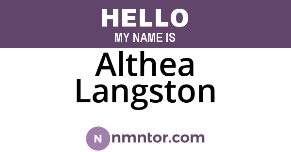 Althea Langston
