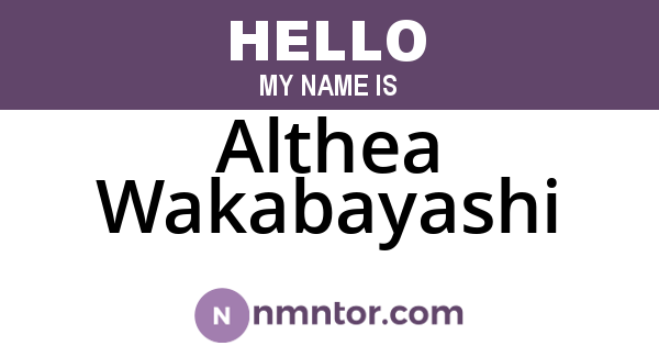 Althea Wakabayashi