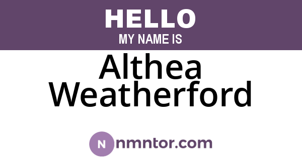 Althea Weatherford