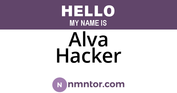 Alva Hacker