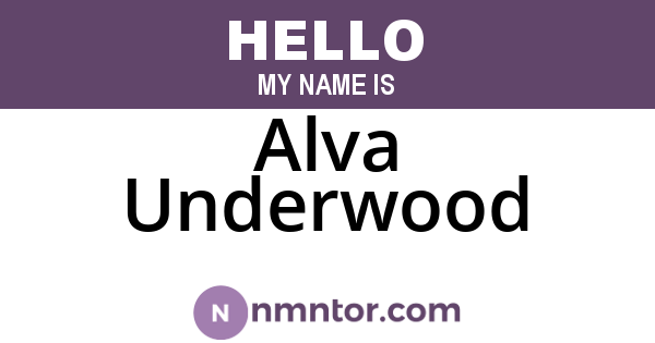 Alva Underwood