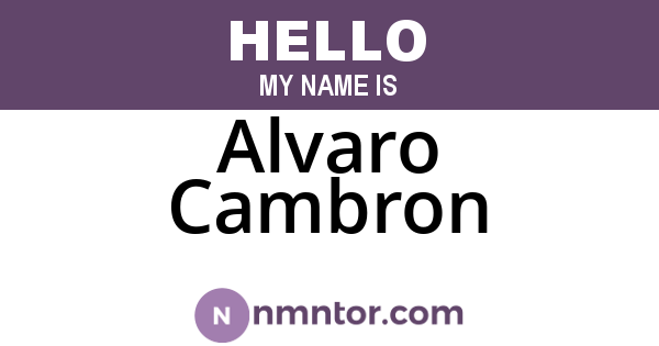 Alvaro Cambron