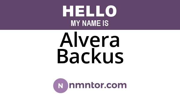 Alvera Backus