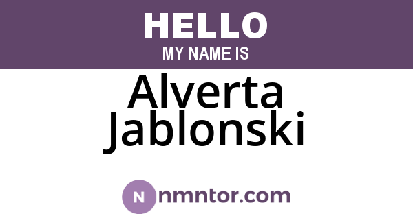 Alverta Jablonski