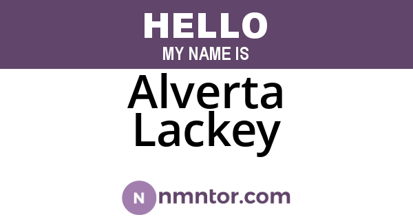 Alverta Lackey