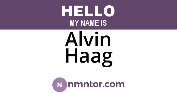 Alvin Haag