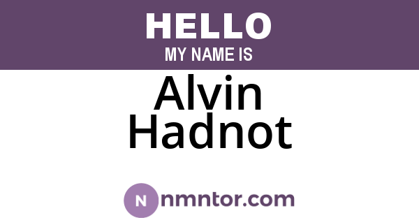 Alvin Hadnot