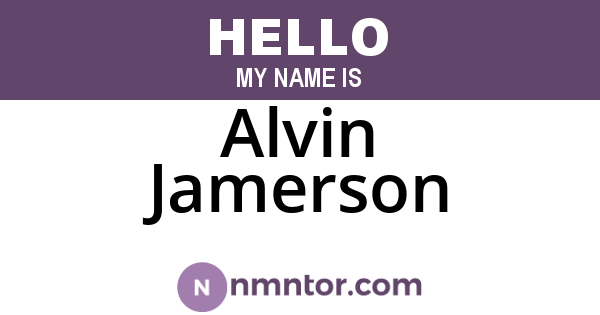Alvin Jamerson