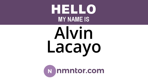 Alvin Lacayo