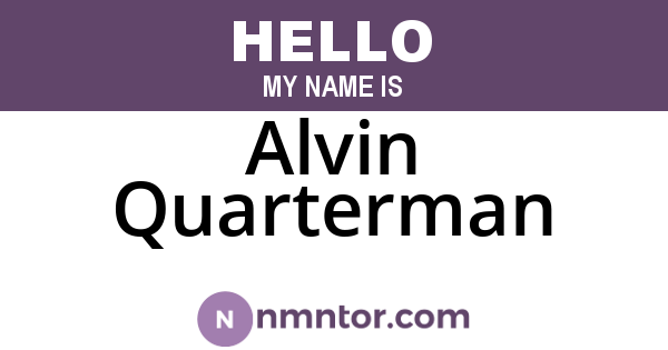 Alvin Quarterman
