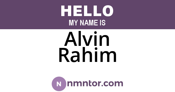 Alvin Rahim